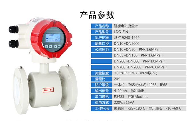 聯(lián)測(cè)電磁流量計(jì)產(chǎn)品參數(shù)